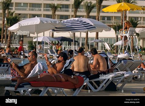 Guests at swimming pool, Movenpick Hotel, Beirut, Lebanon Stock Photo ...