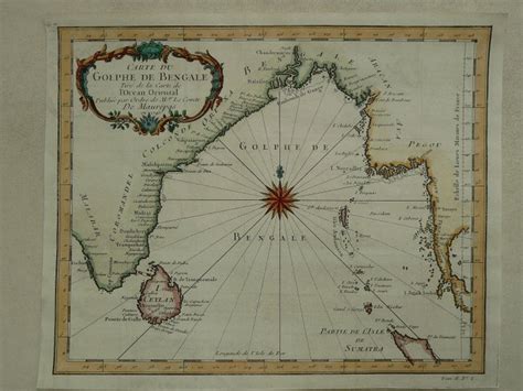 Seachart India Sri Lanka Birma Nicolas Bellin Carte Catawiki