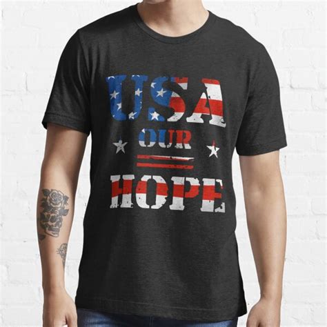 Usa Our Hope Textured Design With Us Flag Clipping Mask T Shirt For