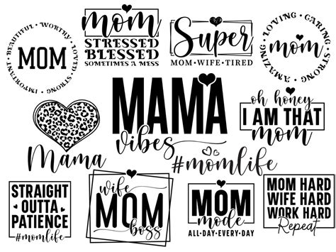 Mom Bundle Svg Mom Svg Bundle Hand Lettered Mothers Day Svg Mom Life Svg Mama Svg Blessed