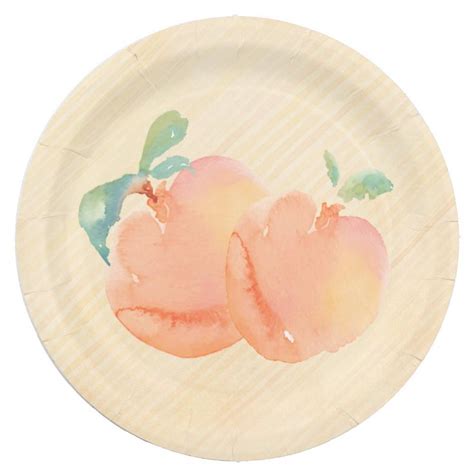 Peaches Paper Plates Zazzle Paper Plates Party Paper Plates Peach