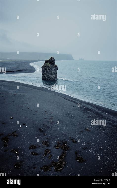 Reynisfjara Viewpoint The Black Sand Beach And Arnardrangur Basalt