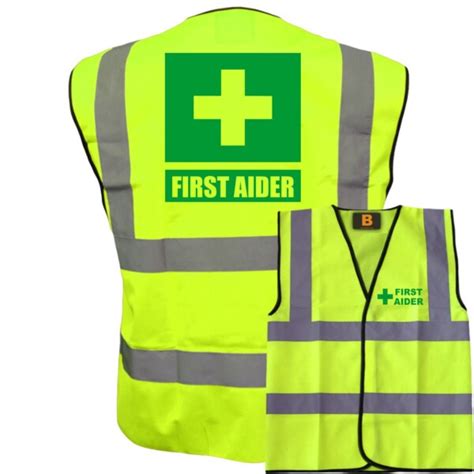 First Aider Big Printed Medical Hi Vis Vest Brook Hi Vis