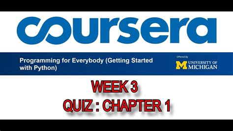 Coursera Python For Everybody Ep Chapter Quiz Answers Week