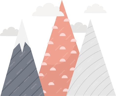 Premium Vector Hand Drawn Mountains Landscape