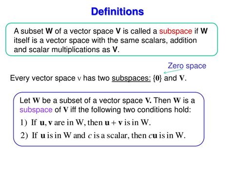 Ppt Vector Spaces And Subspaces Powerpoint Presentation Free