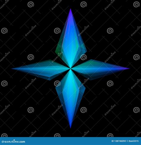 Four Point 4point Star Hexa Polygon Vector Clipart CartoonDealer