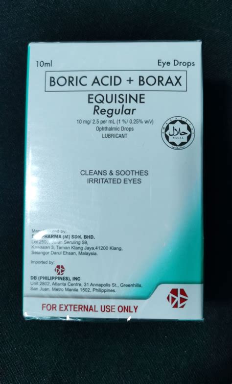 Equisine Regular Boric Acidborax Opthalmic Drops Eye Drops 10ml