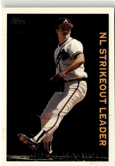 1995 TOPPS NL STRIKEOUT LEADER GREG MADDUX ATLANTA BRAVES LL24 EBay