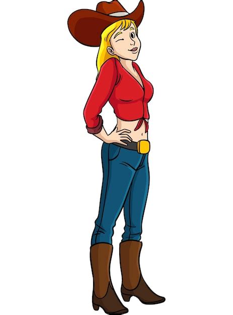 Cow Girl Dessin Animé Coloré Clipart Illustration Vecteur Premium