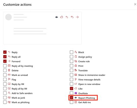 How To Add The Phish Reporter Button To Messages In Outlook On The Web Owa University It