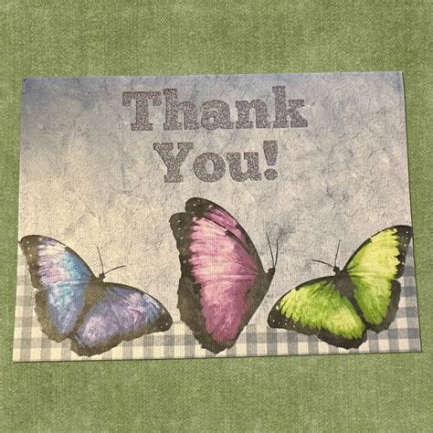 Butterfly Thank You Card - Etsy