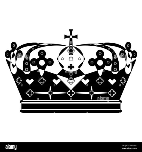 Crown In Outline Style Classic Royal Symbol Lineart Vector