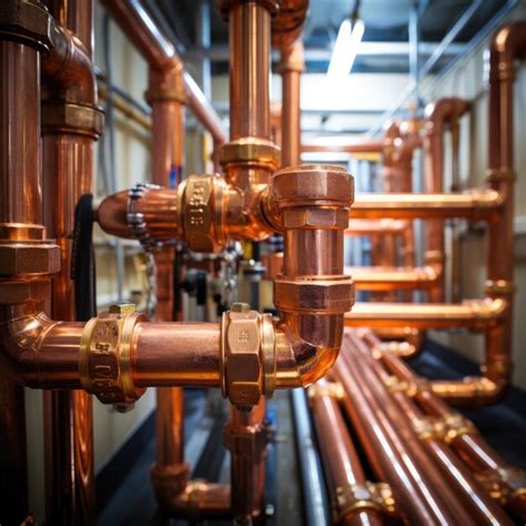 Premium AI Image | Copper pipes in plumbing