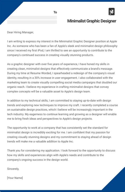 14 Minimalist Graphic Designer Cover Letter Examples Plus Recruiter Insights Updated For 2024