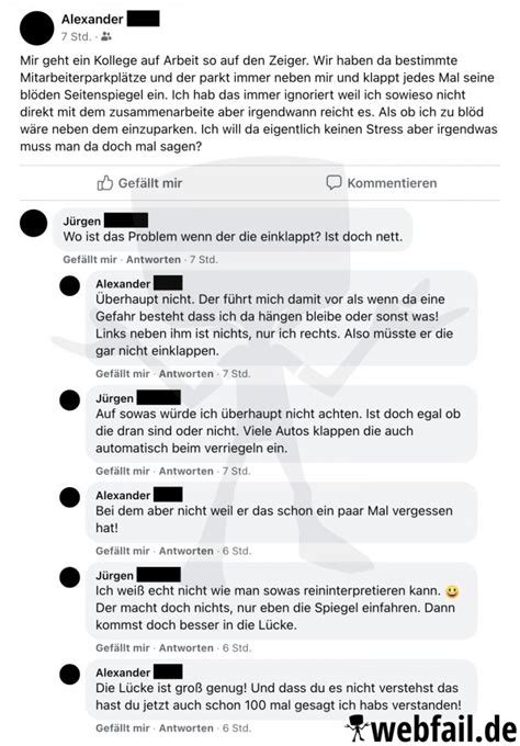 eingeklappten Außenspiegel Facebook Fail des Tages 12 05 2023