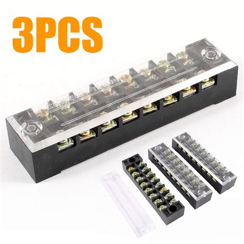 Terminal Blocks US Stock 100Pcs 4 Position 15A Dual Row Screw Terminal Block Strip Connector ...