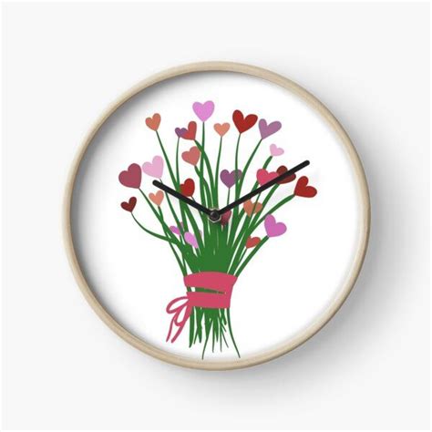 Uhr Mit Blumenstrau Aus Herzen Herzenstrau Valentinstagsgeschenk