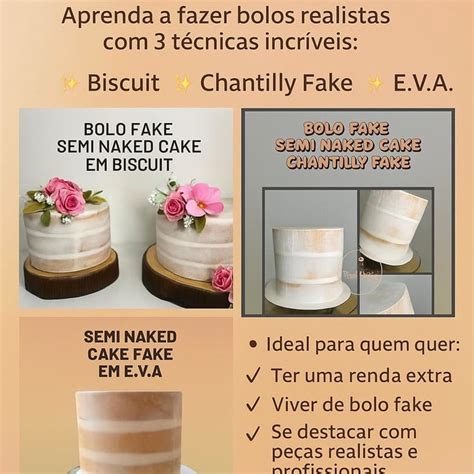 Curso Bolo Fake Semi Naked Cake Elo7 Produtos Especiais