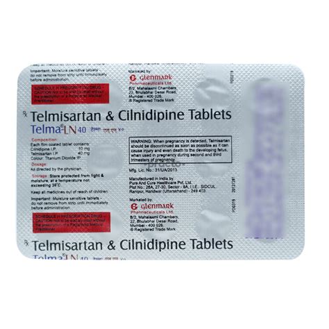 Telma Ln 40 Tablet Uses Dosage Side Effects Price Composition Practo