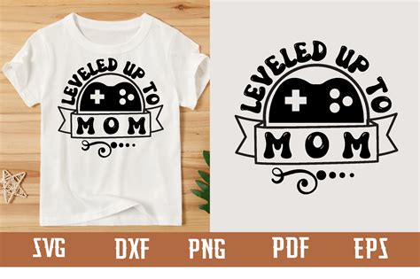 Leveled Up To Mom Svg Design Graphic By Binasvgbundle Creative Fabrica