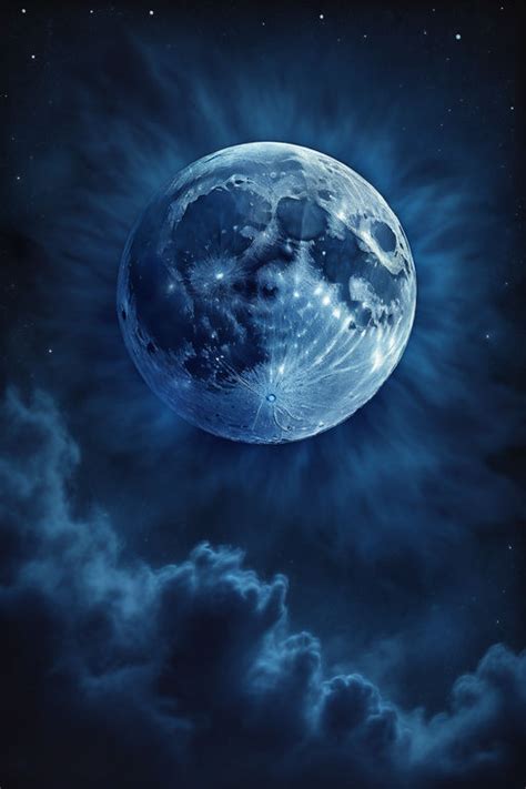 Blue moon dominating the night sky by Edu Mendoza - Playground