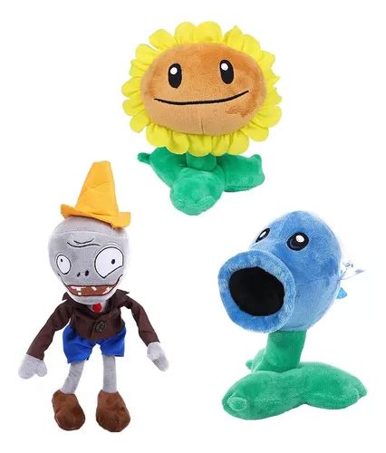 Set De Plantas Y Zombis De Peluche Vs Juguete Zombie Cone Meses