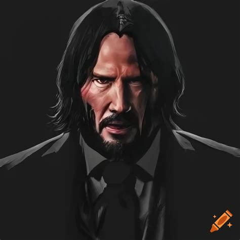 Shadow Image Of John Wick For T Shirt On Craiyon