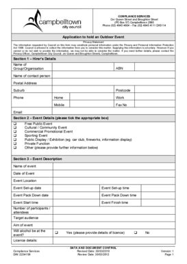 Fillable Online Campbelltown Nsw Gov Application To Hold An Outdoor