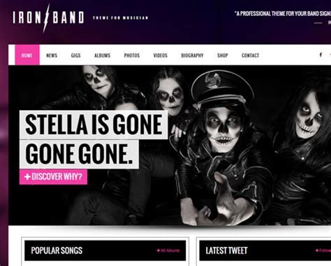 Best Wordpress Themes For Bands Musicians Laptrinhx