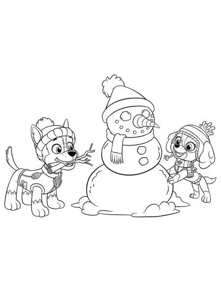 Paw Patrol Christmas Coloring Page Free Printable