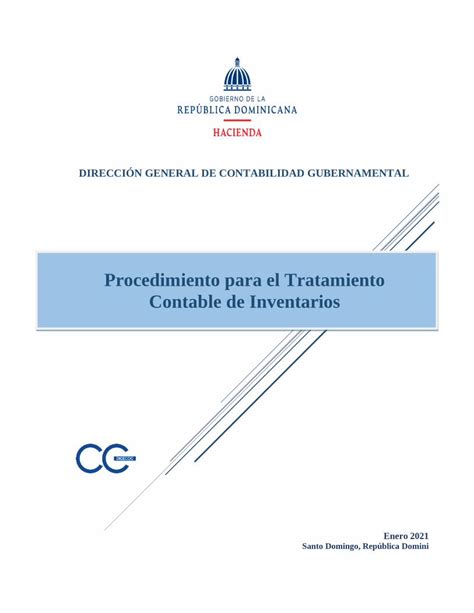 PDF Procedimiento Para El Tratamiento Contable De Inventarios