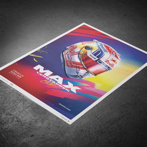 Max Verstappen | 2023 Helmet | Oracle Red Bull Racing Poster | Automobilist