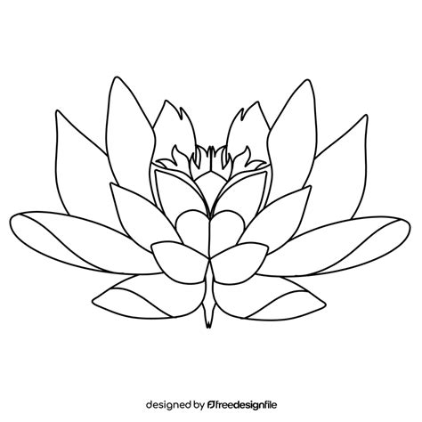 Lotus black and white clipart vector free download