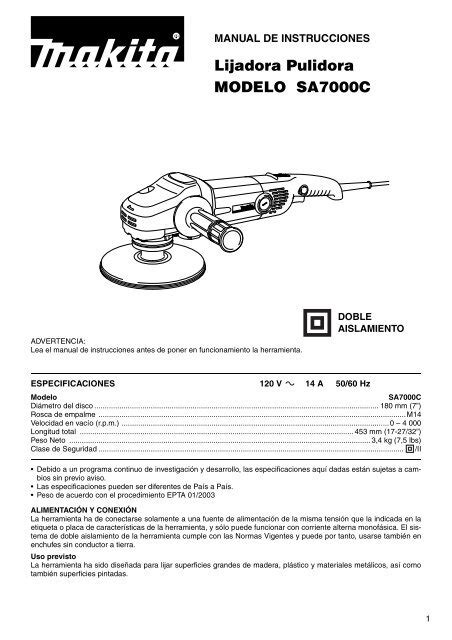 Lijadora Pulidora Modelo Sa7000c