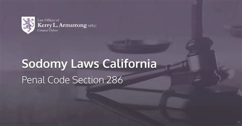 Sodomy Laws In California Penal Code Section