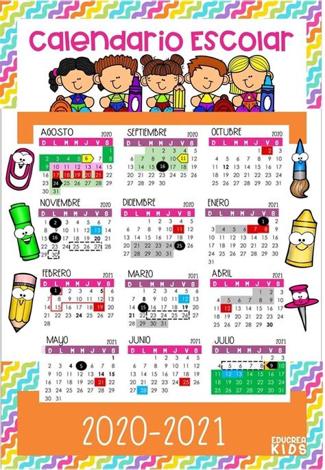 Calendario Escolar Para Imprimir Consulta Las Fechas