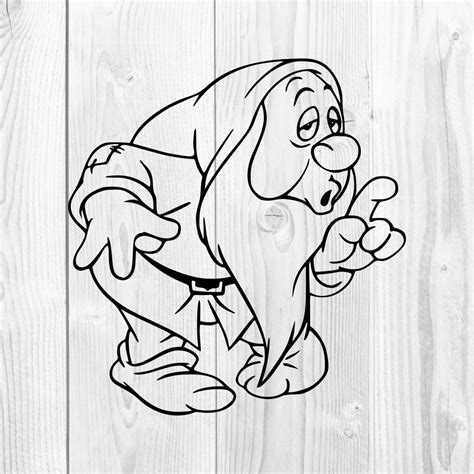 Sleepy Dwarf Snow White V2 Disney Graphics Svg Dxf Eps Png Cdr Etsy