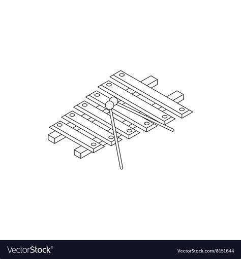 Xylophone Icon Isometric 3d Style Royalty Free Vector Image