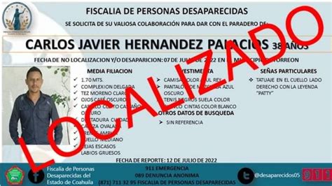 Fiscalía confirma localización de Carlos Hernández La Otra Plana