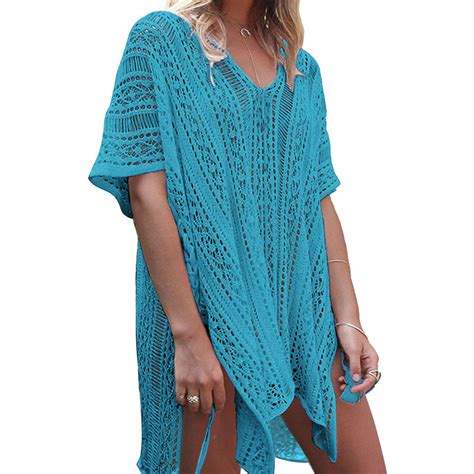 Women Lace Crochet Bikini Beachwear Cover Up Beach Dress Summer Bathing