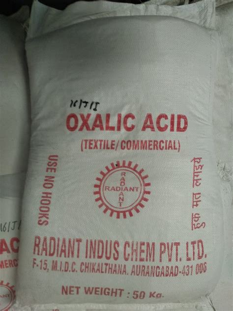 Powder Radiant Oxalic Acid For Industrial Use Grade Standard