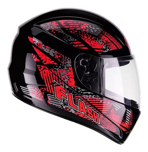 Capacete Fly F 9 Flash Preto Vermelho Parcelamento Sem Juros