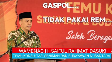 Wamenag Saiful Rahmat Buka Temu Konsultasi Seniman Dan Budayawan