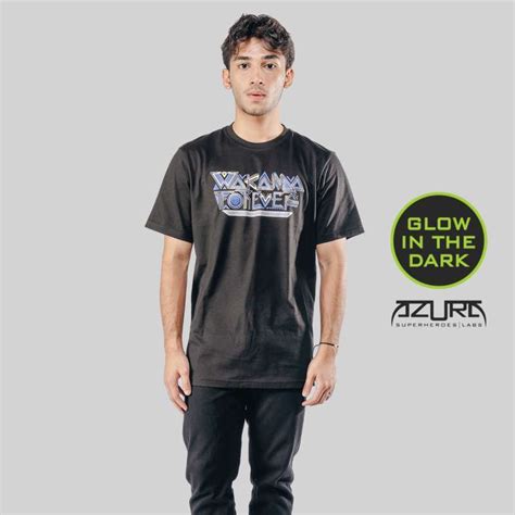 Promo Black Panther Wakanda Forever Typograph Hitam Kaos Dewasa Azura