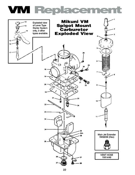 Mikuni Carburetor Schematic Mikuni Parts Vm Carburetor Carb