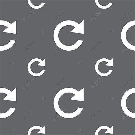 Symbolic Full Rotation Arrow Icon For Updating Seamless Pattern On Gray