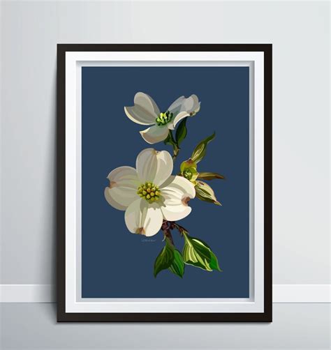 Southern Dogwood Print Dogwood Flower Painting Dogwood Artwork Dogwood ...