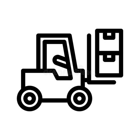 Forklift Line Icon Illustration Vector Graphic Stock Vector