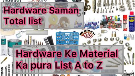 HARDWARE MATERIAL FULL LIST HARDWARE SAMAN KE LIST HARDWARE